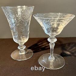 20pcs, SENECA, Vintage Cut Crystal Glass Dinning Glasses