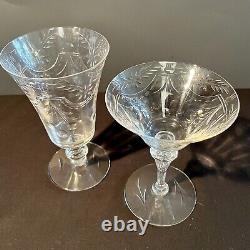 20pcs, SENECA, Vintage Cut Crystal Glass Dinning Glasses