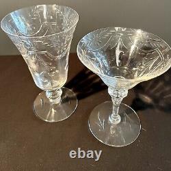 20pcs, SENECA, Vintage Cut Crystal Glass Dinning Glasses