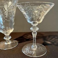 20pcs, SENECA, Vintage Cut Crystal Glass Dinning Glasses