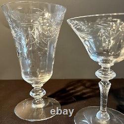 20pcs, SENECA, Vintage Cut Crystal Glass Dinning Glasses