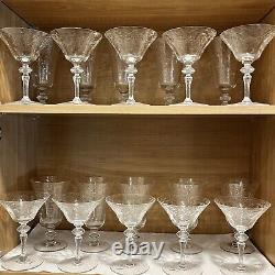 20pcs, SENECA, Vintage Cut Crystal Glass Dinning Glasses