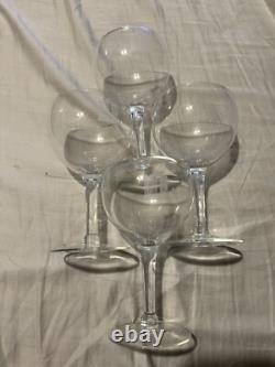 21 Club Nyc Vintage Rare Set Of (4) Crystal Wine Glasses Circa 1950