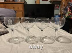 21 Club Nyc Vintage Rare Set Of (4) Crystal Wine Glasses Circa 1950