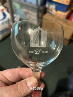 21 Club Nyc Vintage Rare Set Of (4) Crystal Wine Glasses Circa 1950