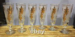 21 Libbey Golden Foliage Glasses Pilsner, Cordial, Shaker, Shot Glass, Wine
