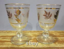 21 Libbey Golden Foliage Glasses Pilsner, Cordial, Shaker, Shot Glass, Wine