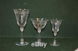21 Vintage Hand Etched American Fostoria Glasses Wine, Champagne, and Cordial