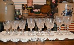 22 Vtg Crystal D'Arques-Durand Chantilly Taille Beaugency Stemware Wine Water