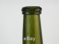23745 Old Vintage Antique Black Glass Bottle Freeblown Wine Mallet Cylinder