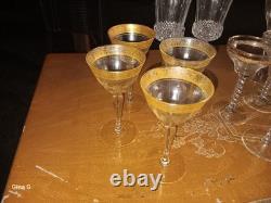 23 Vintage Tiffin Franciscan GOLD MintonOptic Water/WINE GOBLETS/Glass/GLASSES
