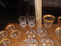 23 Vintage Tiffin Franciscan GOLD MintonOptic Water/WINE GOBLETS/Glass/GLASSES