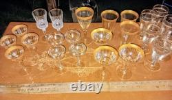 23 Vintage Tiffin Franciscan GOLD MintonOptic Water/WINE GOBLETS/Glass/GLASSES