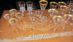 23 Vintage Tiffin Franciscan GOLD MintonOptic Water/WINE GOBLETS/Glass/GLASSES