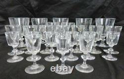 23 pc Steuben Crystal Stemware #7725 Water GobletsWine GlassClaretsCordials