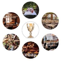 24 Pcs Vintage Wine Glasses 10 Ounce Amber Embossed Stemmed Glassware