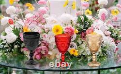24 Pcs Vintage Wine Glasses, 10 Ounce Colored Glass Water Goblets, Unique