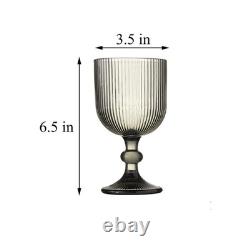 24 Pcs Vintage Wine Glasses, 11 Ounces Colored Glass Water Goblets, Unique Em