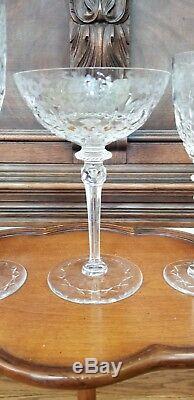 24 Vintage Gallia Crystal Goblets 8 Waters, 8 Wines, 8 Champagnes (Sherbets)