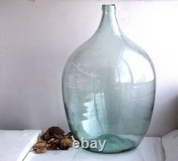 25 L Vintage XL Large Glass Wine Bottle French Demijohn Mouthblown Floor Vase