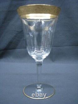 25pc. Vtg Gold Encrusted Etched Water / Wine + Champagne Glasses 1940's (254)