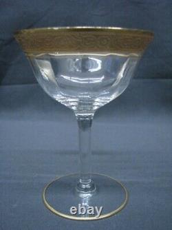 25pc. Vtg Gold Encrusted Etched Water / Wine + Champagne Glasses 1940's (254)