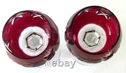 2 Cranberry Red Nachtmann Traube Bohemian Crystal Sherry Wine Glasses