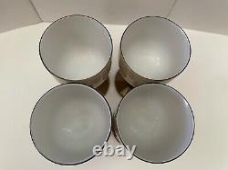 #2 MCM Vintage Carlo Moretti Italy Smoke/White Cased Wine Glass/Goblet Set of 4