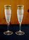2 Moser Splendid Cut Glass 24K Gold Gilt Wine Lovers Champagne Flutes 7.75