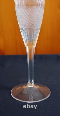 2 Moser Splendid Cut Glass 24K Gold Gilt Wine Lovers Champagne Flutes 7.75