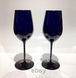 2 RARE Vintage Sommeliers Blue Series Claus Josef Riedel Cobalt Wine Glasses
