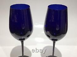 2 RARE Vintage Sommeliers Blue Series Claus Josef Riedel Cobalt Wine Glasses