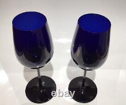 2 RARE Vintage Sommeliers Blue Series Claus Josef Riedel Cobalt Wine Glasses