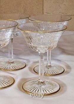 2 Saint Louis Apollo GoldTrim Crystal Champagne Glass France 1982 pairs vintage