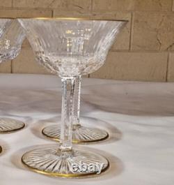 2 Saint Louis Apollo GoldTrim Crystal Champagne Glass France 1982 pairs vintage