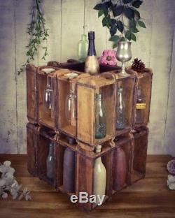 2 Tier Storage Bar. Wine Rack Glass Bottle holder Shelf Vintage Kitchen display