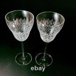 2 (Two) ROSENTHAL MOTIF Crystal 8 OZ Wine Glasses-Signed DISCONTINUED