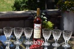 2 Vintage Crystal Cut Wine Glasses, Orrefors, Sweden 1960's, 10 oz Water Goblets
