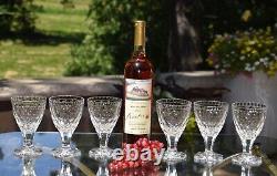 2 Vintage Crystal Cut Wine Glasses, Orrefors, Sweden 1960's, 10 oz Water Goblets