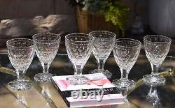 2 Vintage Crystal Cut Wine Glasses, Orrefors, Sweden 1960's, 10 oz Water Goblets