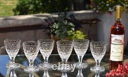 2 Vintage Crystal Cut Wine Glasses, Orrefors, Sweden 1960's, 10 oz Water Goblets