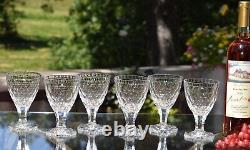 2 Vintage Crystal Cut Wine Glasses, Orrefors, Sweden 1960's, 10 oz Water Goblets