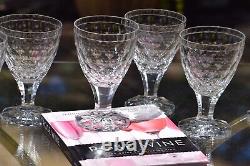 2 Vintage Crystal Cut Wine Glasses, Orrefors, Sweden 1960's, 10 oz Water Goblets