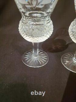 (2) Vintage EDINBURGH Crystal THISTLE White Wine Glasses EXC