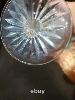(2) Vintage EDINBURGH Crystal THISTLE White Wine Glasses EXC