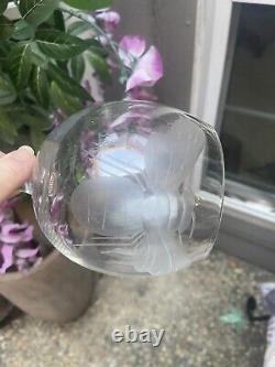 2 Vintage Etched Gucci Style BumbleBee Bee Wine Glasses Perfect To Toast Wedding