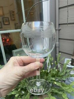 2 Vintage Etched Gucci Style BumbleBee Bee Wine Glasses Perfect To Toast Wedding