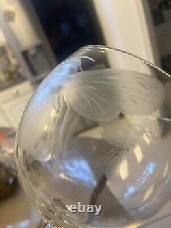 2 Vintage Etched Gucci Style BumbleBee Bee Wine Glasses Perfect To Toast Wedding