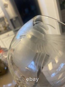 2 Vintage Etched Gucci Style BumbleBee Bee Wine Glasses Perfect To Toast Wedding