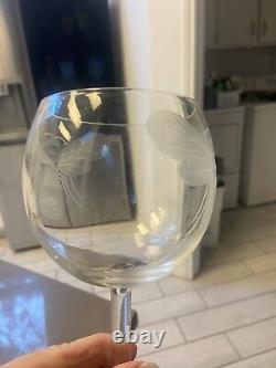 2 Vintage Etched Gucci Style BumbleBee Bee Wine Glasses Perfect To Toast Wedding